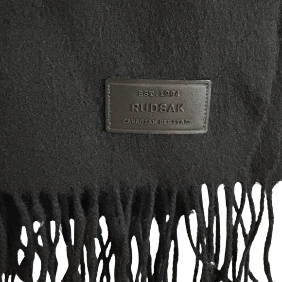 Rudsak | 100% Wool Scarf with Fringe – Black - Picture 3 of 7